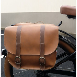 PAIRE SACOCHES VELO VINTAGE MARRON